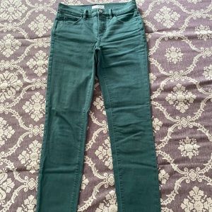 Loft Stretchy Ankle Jeans teal color